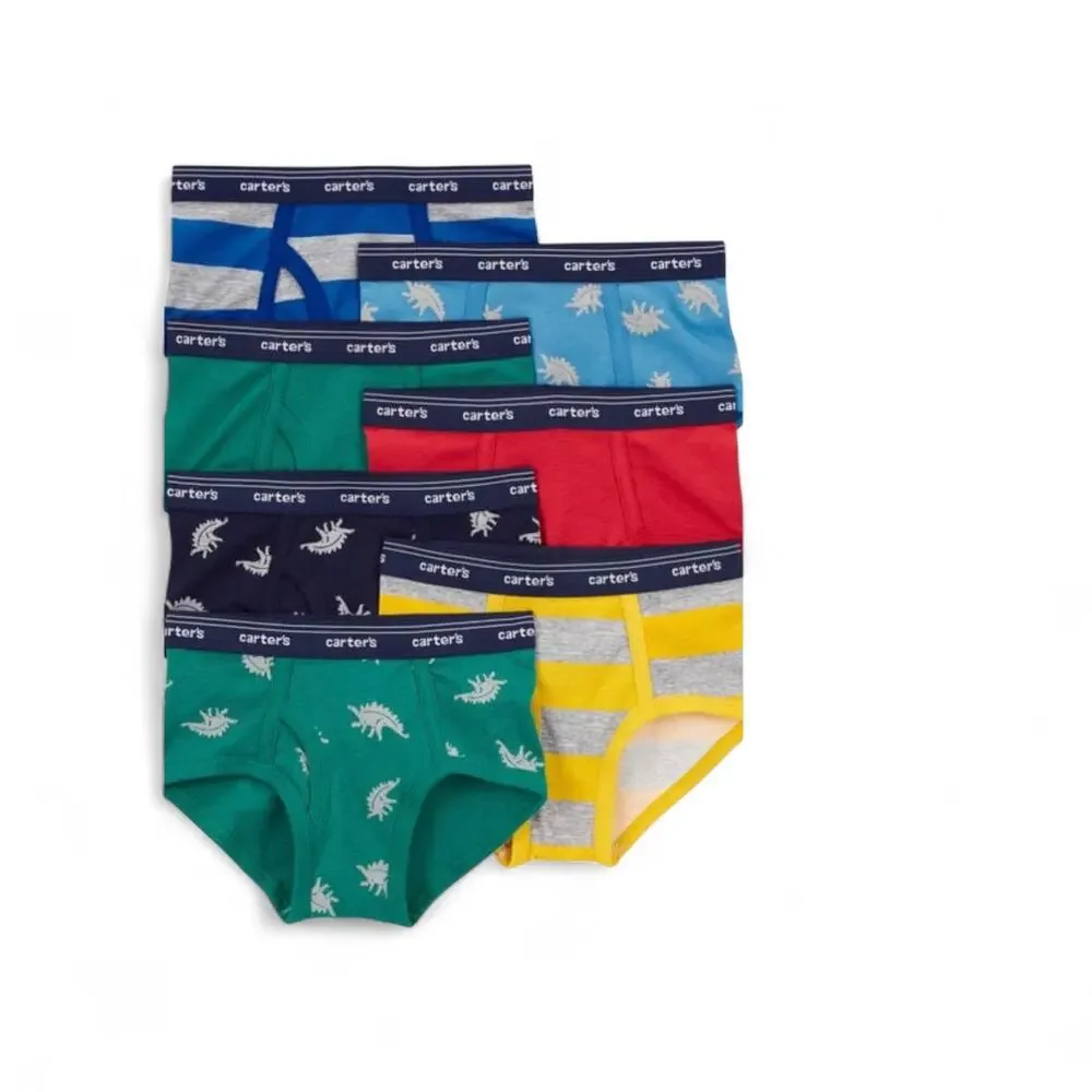 Lot of 2 Packs -Carter's Boys 7-Pack Briefs Size 2/3 Multicolor Dinosaurs